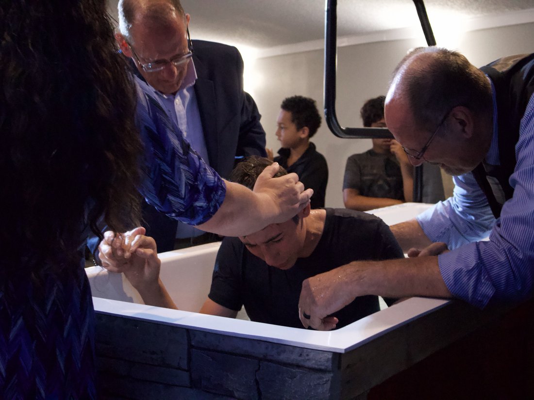 A baptism at Leadbelt Pentecostal Church