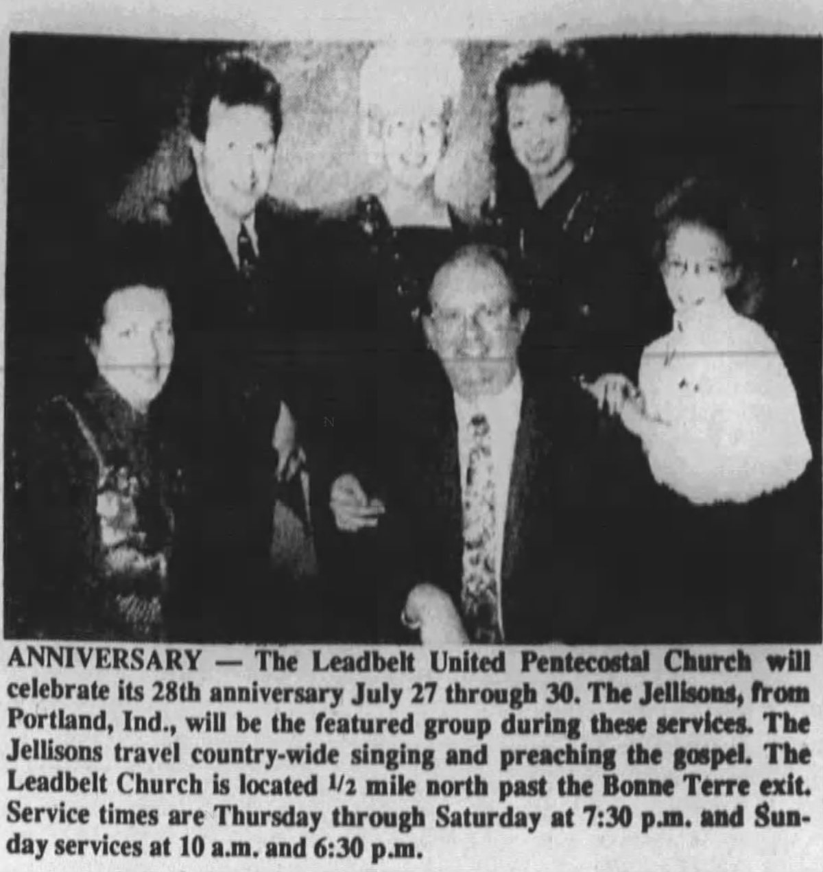 Church anniversary, 1995