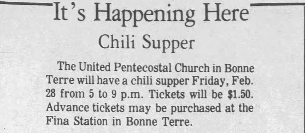 Chili supper, 1975
