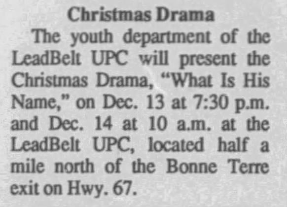 Christmas Drama, 1997