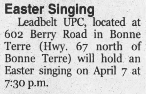 Easter singing, 2001
