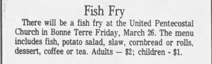 Fish fry, 1976