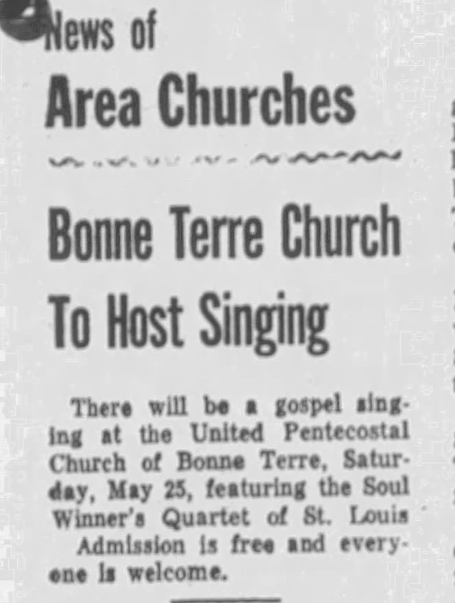 Gospel singing, 1968