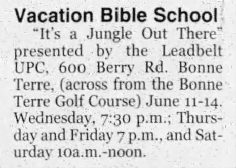 Vacation Bible School, 2003