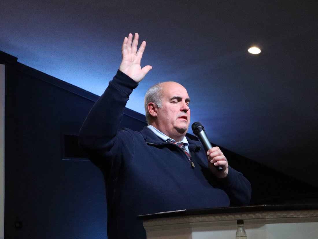 Pastor Trent Sheerin preaching